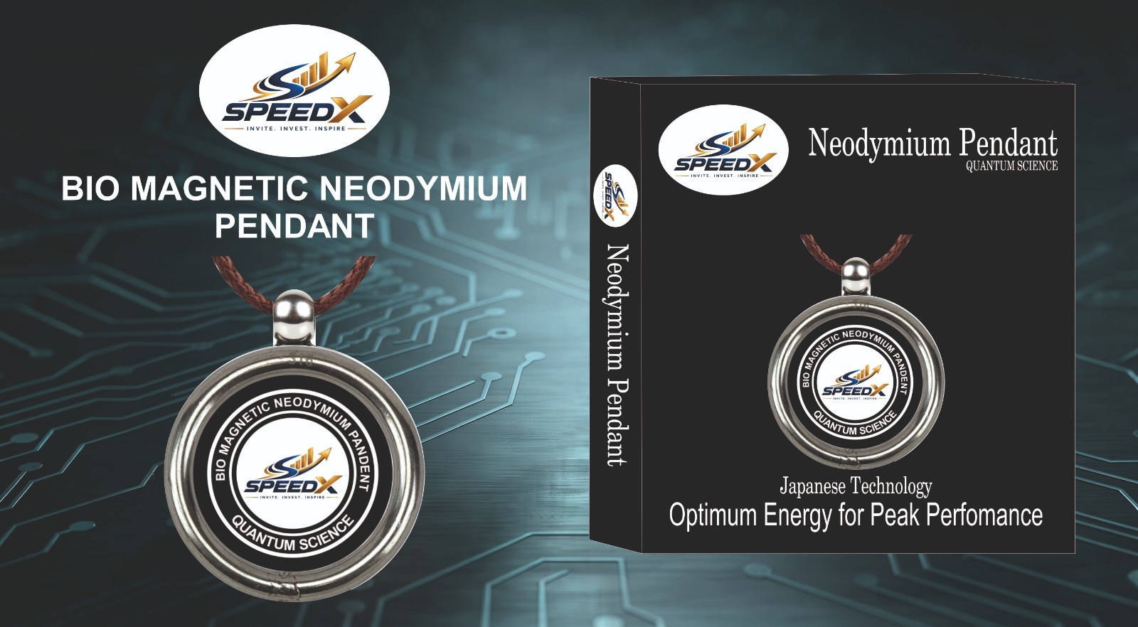 SpeedX Bio Magnetic Neodymium Pendant with retail packaging
